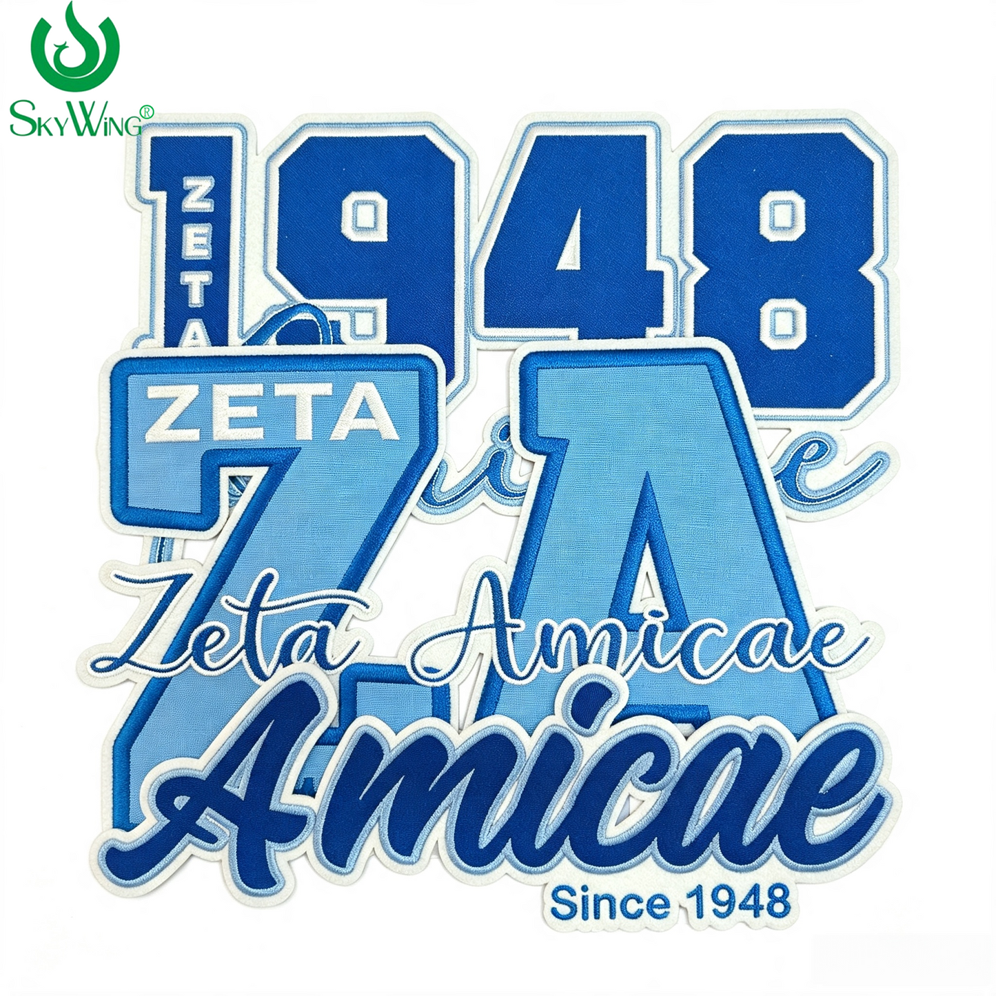 Zeta Amicae Since 1948 Embroidered Patch Iron On Sew On Greek Sorority Letter Badge DIY Applique For Jacket Backpack Clothing Decor