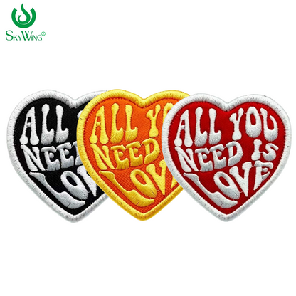 Heart Embroidered Patch ALL YOU NEED IS LOVE Iron On Patches