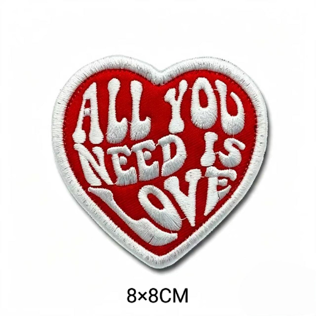 Heart Embroidered Patch ALL YOU NEED IS LOVE Iron On Patches
