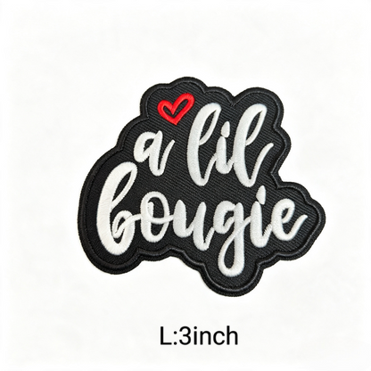 A Lil Bougie Letter Embroidered Patches Iron On Patch