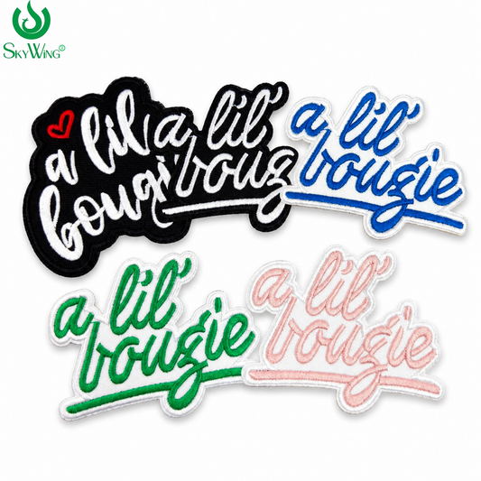 A Lil Bougie Letter Embroidered Patches Iron On Patch