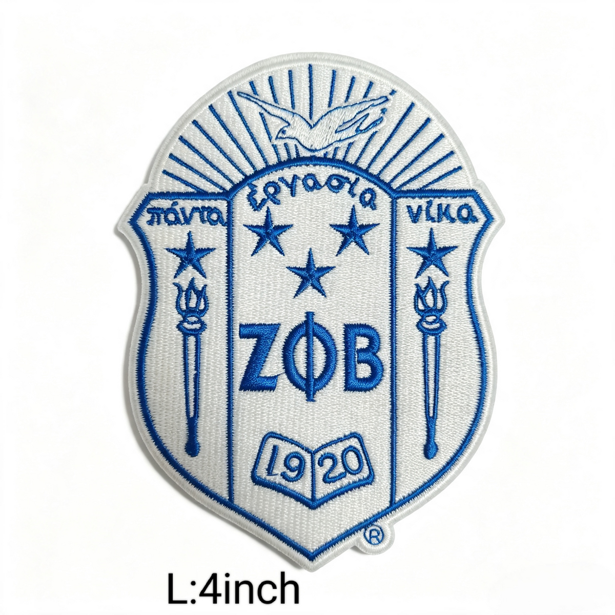 Zeta Phi Beta Shield Crest Embroidered Iron On Patch