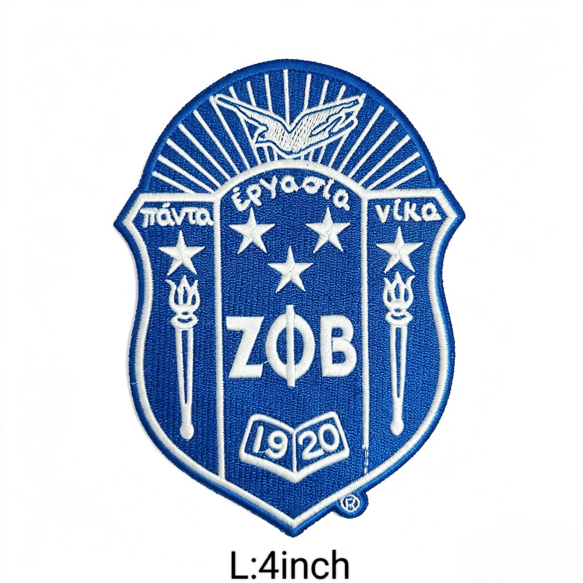 Zeta Phi Beta Shield Crest Embroidered Iron On Patch