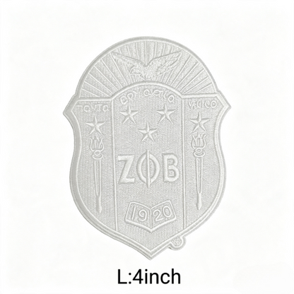 Zeta Phi Beta Shield Crest Embroidered Iron On Patch