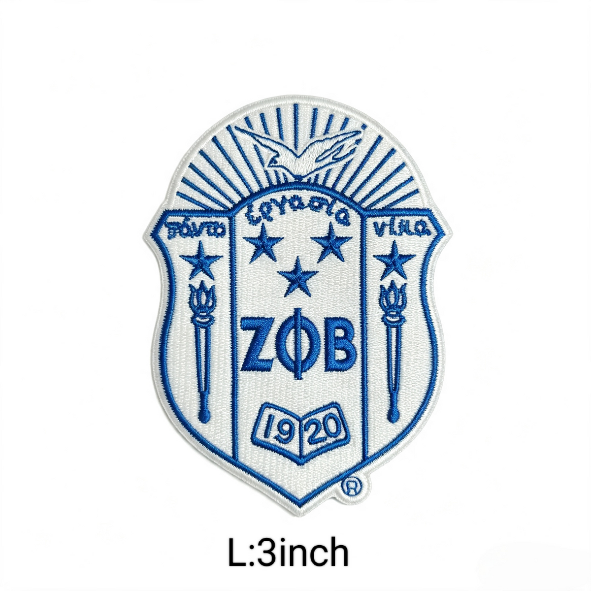 Zeta Phi Beta Shield Crest Embroidered Iron On Patch