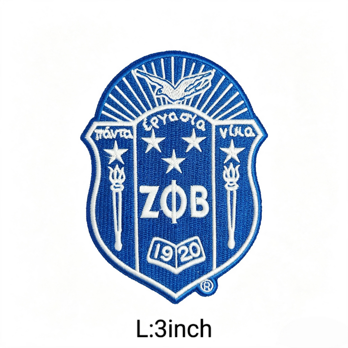 Zeta Phi Beta Shield Crest Embroidered Iron On Patch