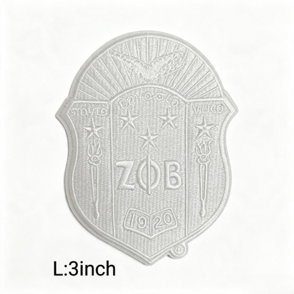 Zeta Phi Beta Shield Crest Embroidered Iron On Patch