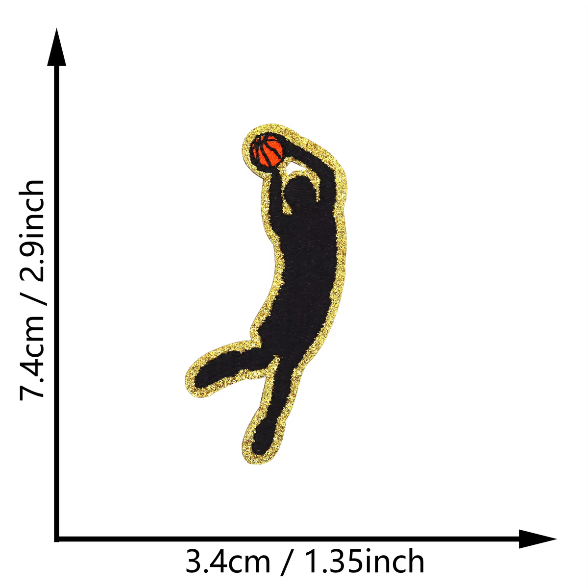 Sports Player Silhouette Iron On Patches Basketball Football Sports Posture Embroidered Patch