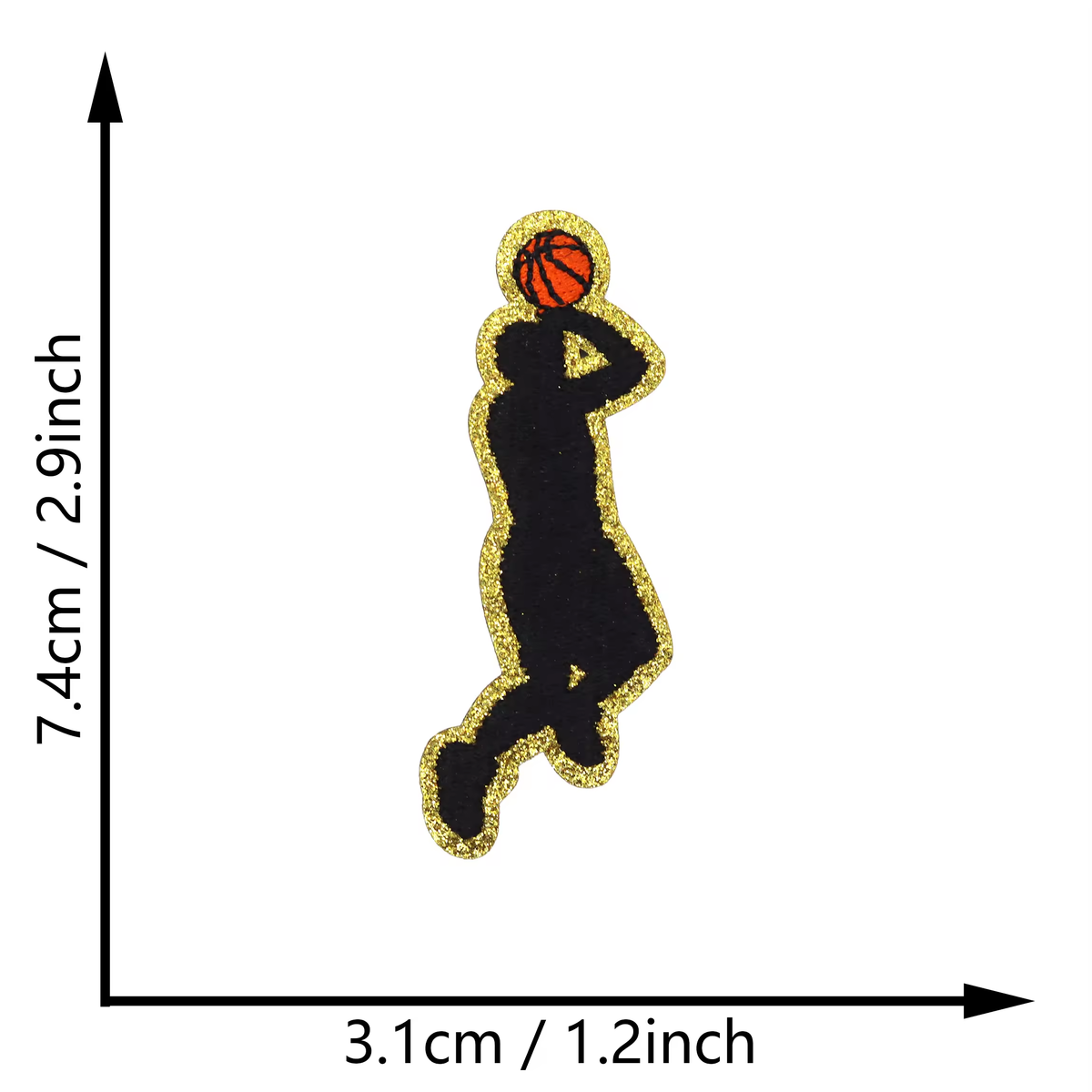 Sports Player Silhouette Iron On Patches Basketball Football Sports Posture Embroidered Patch