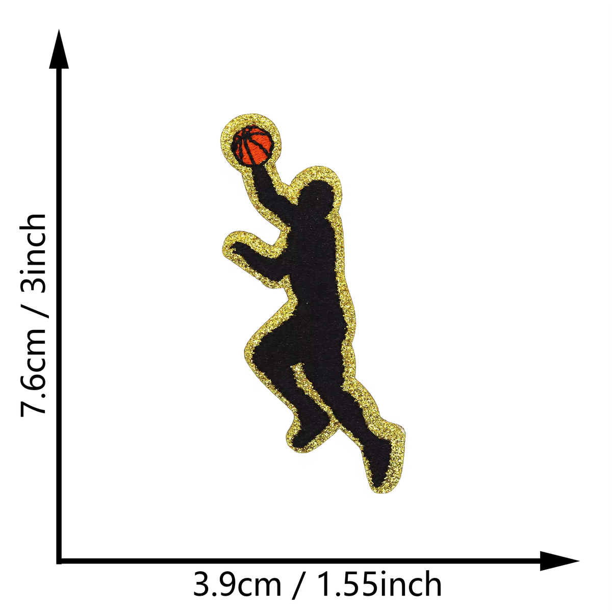Sports Player Silhouette Iron On Patches Basketball Football Sports Posture Embroidered Patch
