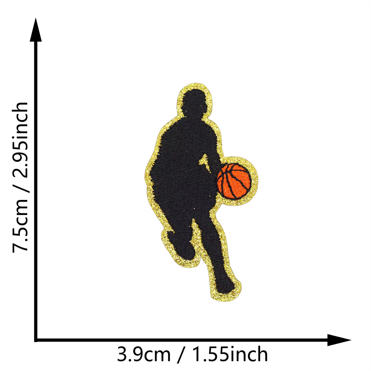 Sports Player Silhouette Iron On Patches Basketball Football Sports Posture Embroidered Patch