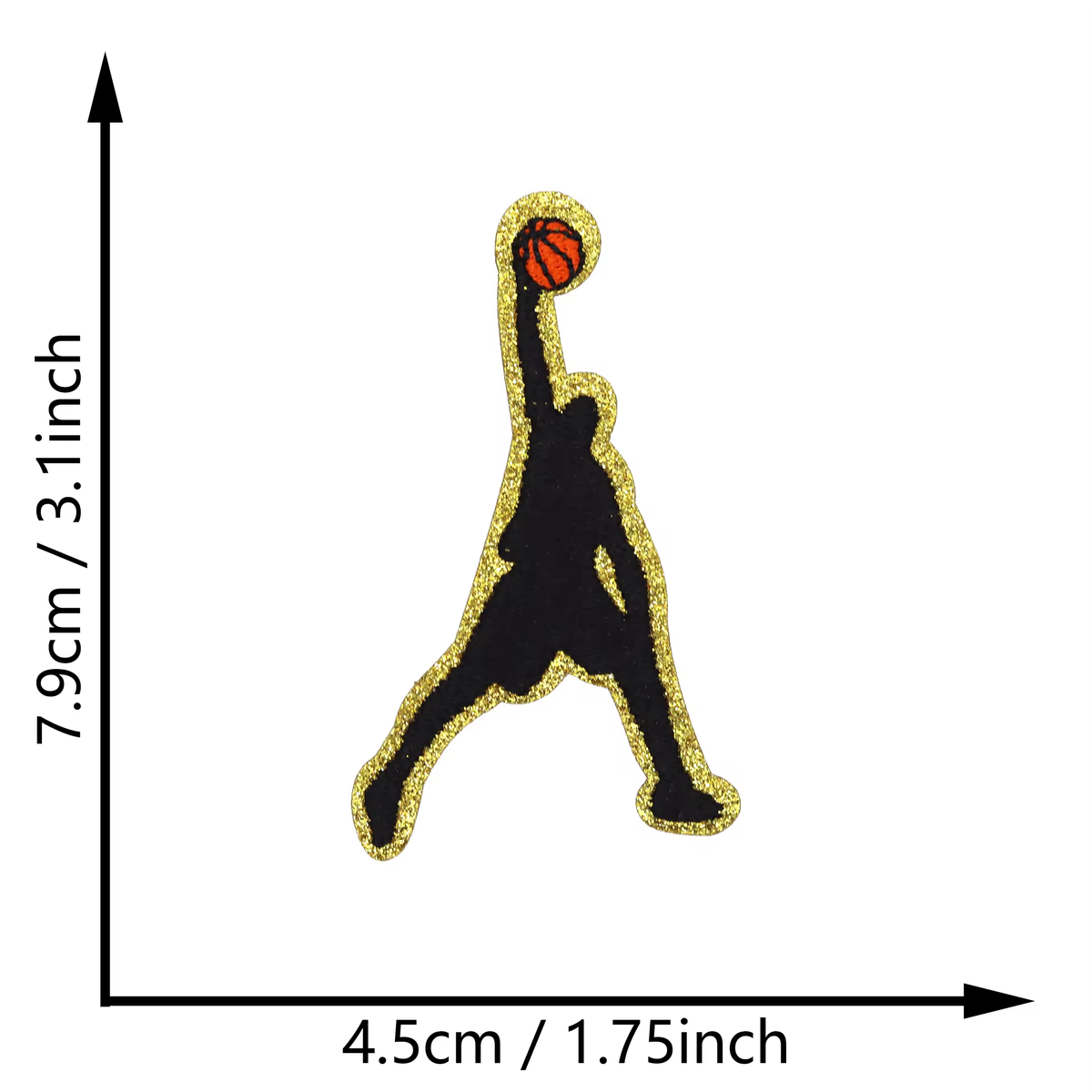 Sports Player Silhouette Iron On Patches Basketball Football Sports Posture Embroidered Patch
