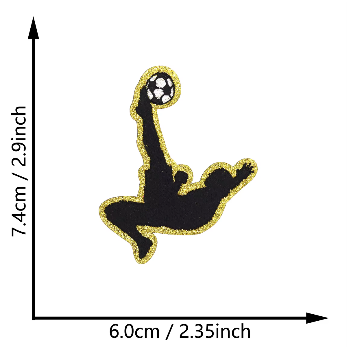 Sports Player Silhouette Iron On Patches Basketball Football Sports Posture Embroidered Patch