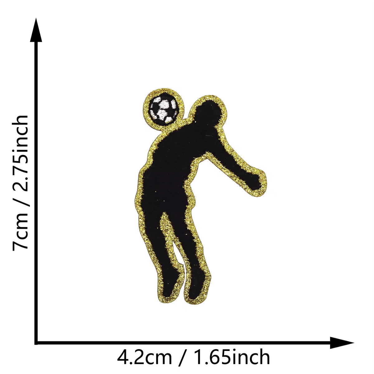 Sports Player Silhouette Iron On Patches Basketball Football Sports Posture Embroidered Patch