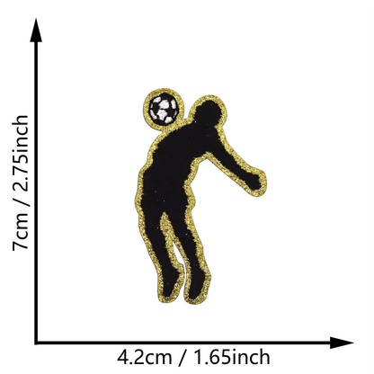 Sports Player Silhouette Iron On Patches Basketball Football Sports Posture Embroidered Patch