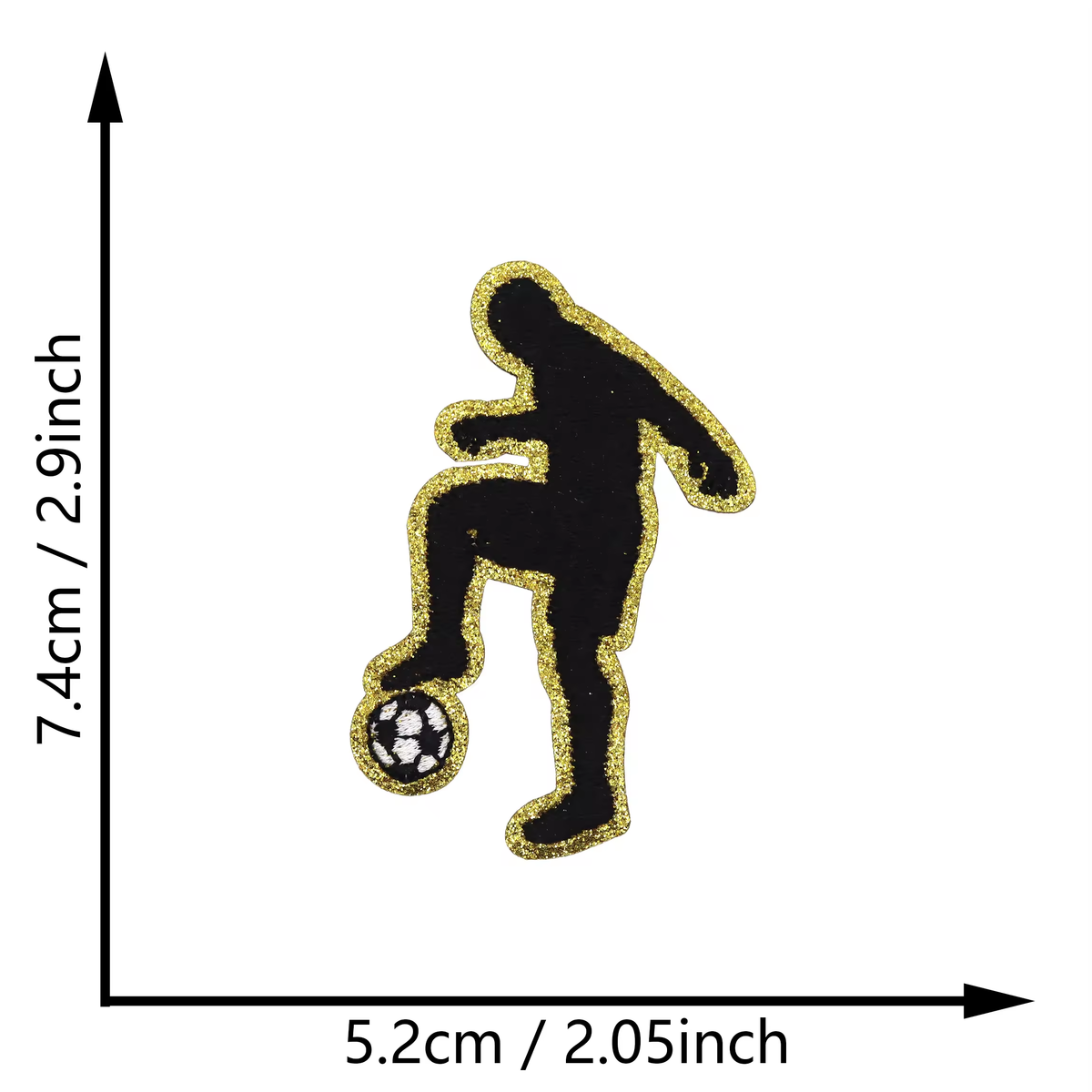 Sports Player Silhouette Iron On Patches Basketball Football Sports Posture Embroidered Patch