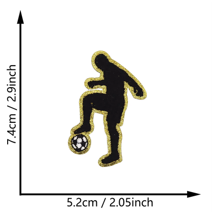 Sports Player Silhouette Iron On Patches Basketball Football Sports Posture Embroidered Patch