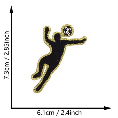 Sports Player Silhouette Iron On Patches Basketball Football Sports Posture Embroidered Patch