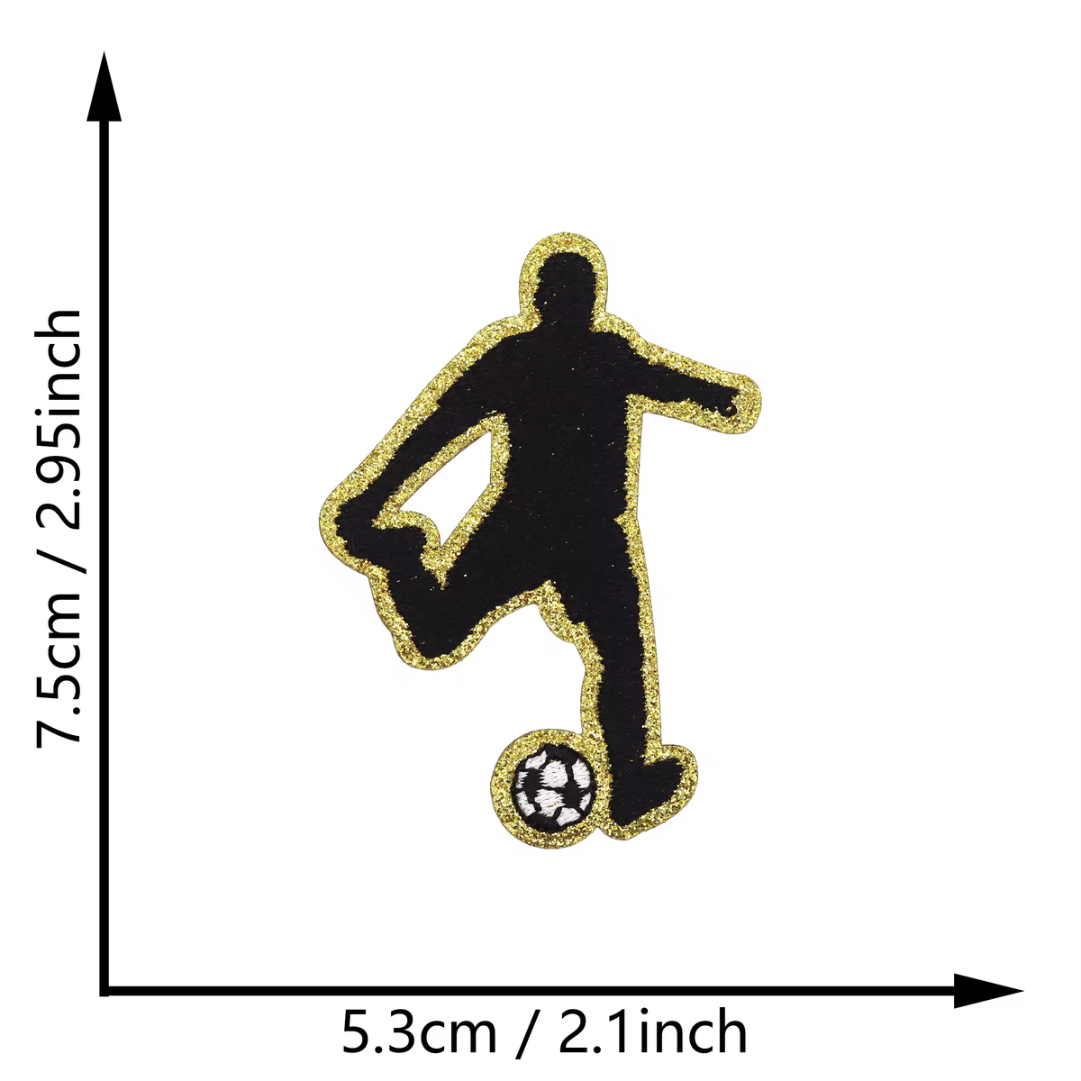 Sports Player Silhouette Iron On Patches Basketball Football Sports Posture Embroidered Patch