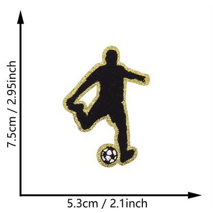Sports Player Silhouette Iron On Patches Basketball Football Sports Posture Embroidered Patch