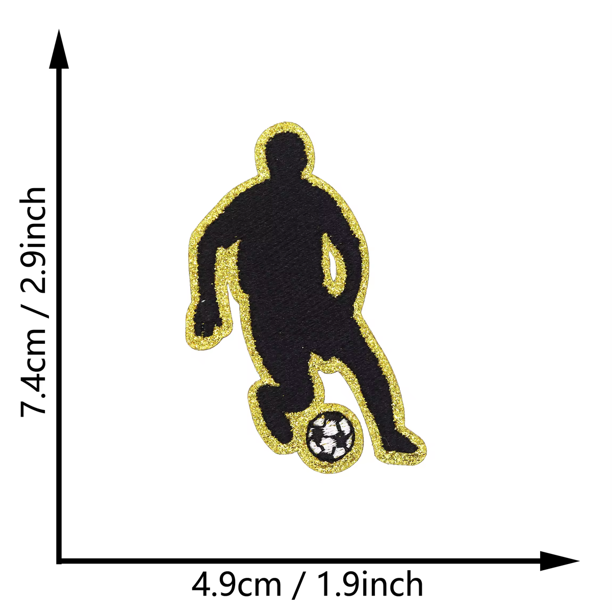 Sports Player Silhouette Iron On Patches Basketball Football Sports Posture Embroidered Patch