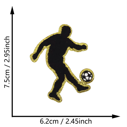 Sports Player Silhouette Iron On Patches Basketball Football Sports Posture Embroidered Patch
