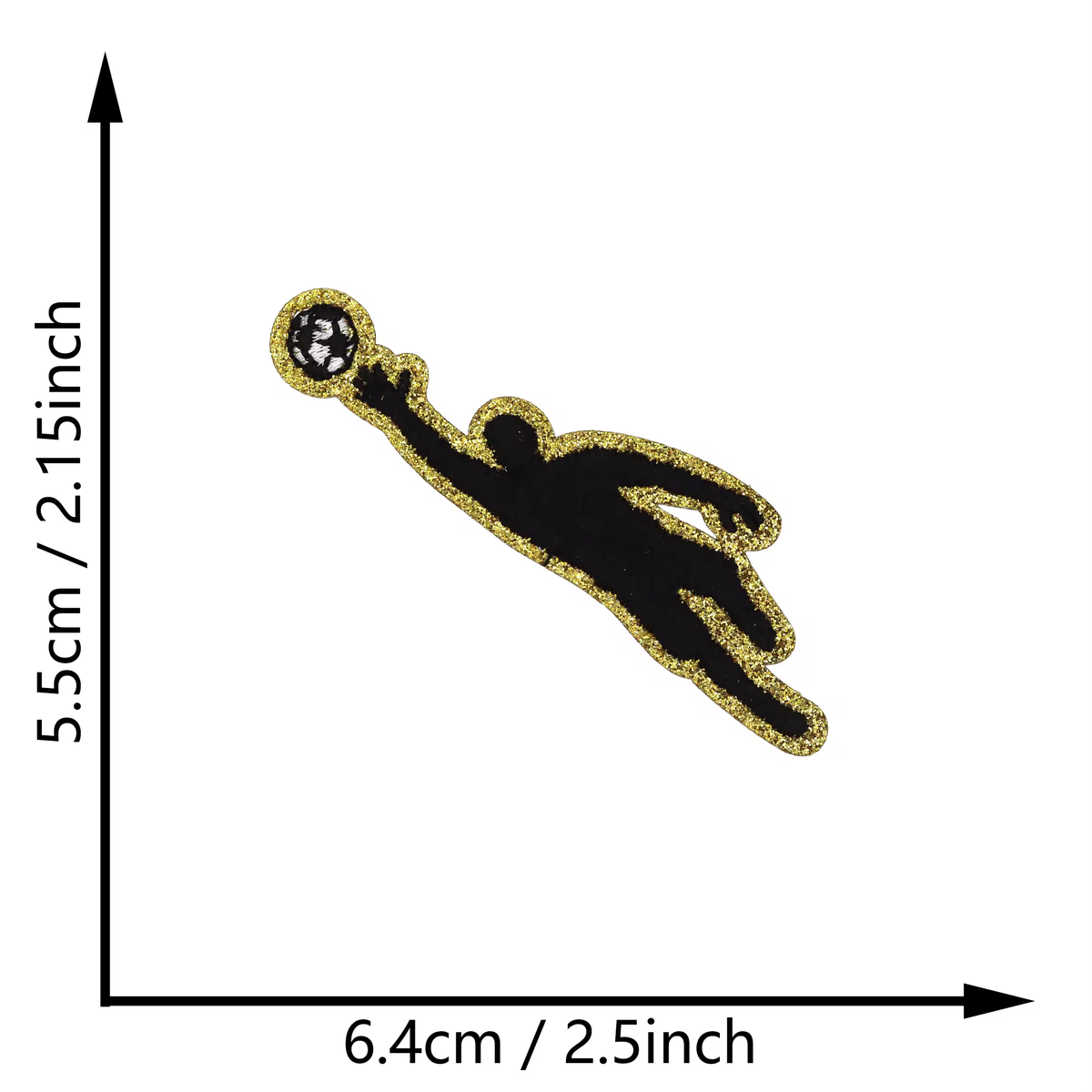 Sports Player Silhouette Iron On Patches Basketball Football Sports Posture Embroidered Patch