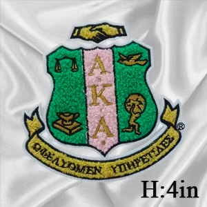2Pcs Small Size AKA Alpha Kappa Alpha Sorority Pearl Ivy Shield Embroidered