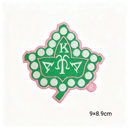 2Pcs Small Size AKA Alpha Kappa Alpha Sorority Pearl Ivy Shield Embroidered