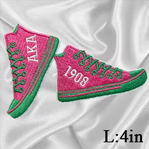 2Pcs Small Size AKA Alpha Kappa Alpha Sorority Pearl Ivy Shield Embroidered