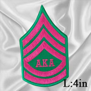 2Pcs Small Size AKA Alpha Kappa Alpha Sorority Pearl Ivy Shield Embroidered