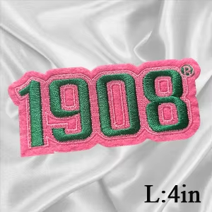 2Pcs Small Size AKA Alpha Kappa Alpha Sorority Pearl Ivy Shield Embroidered