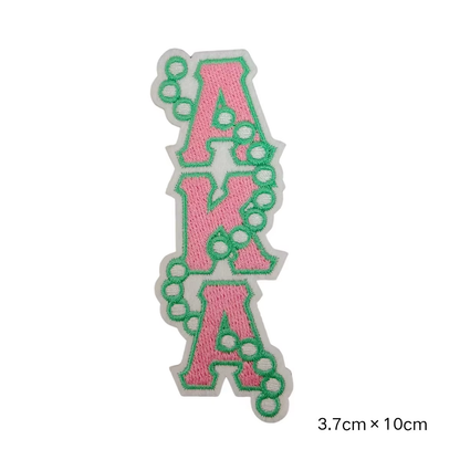 2Pcs Small Size AKA Alpha Kappa Alpha Sorority Pearl Ivy Shield Embroidered