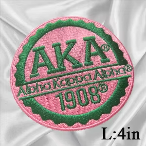 2Pcs Small Size AKA Alpha Kappa Alpha Sorority Pearl Ivy Shield Embroidered