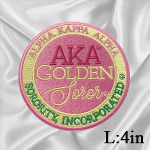 2Pcs Small Size AKA Alpha Kappa Alpha Sorority Pearl Ivy Shield Embroidered