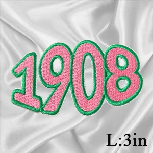 2Pcs Small Size AKA Alpha Kappa Alpha Sorority Pearl Ivy Shield Embroidered