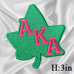 2Pcs Small Size AKA Alpha Kappa Alpha Sorority Pearl Ivy Shield Embroidered