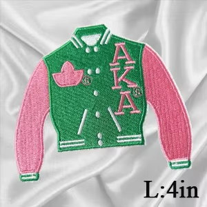 2Pcs Small Size AKA Alpha Kappa Alpha Sorority Pearl Ivy Shield Embroidered