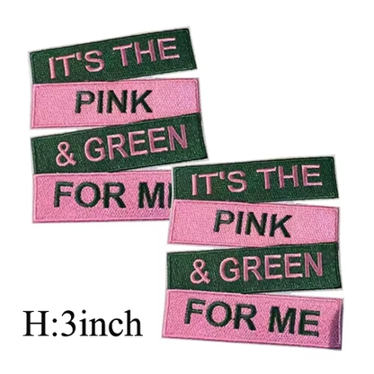 2Pcs Small Size AKA Alpha Kappa Alpha Sorority Pearl Ivy Shield Embroidered