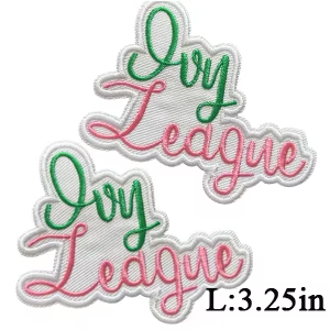 2Pcs Small Size AKA Alpha Kappa Alpha Sorority Pearl Ivy Shield Embroidered