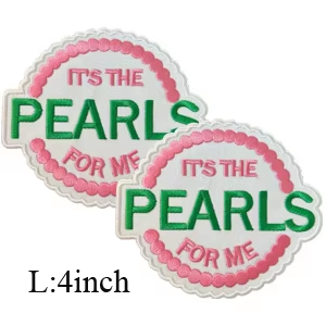 2Pcs Small Size AKA Alpha Kappa Alpha Sorority Pearl Ivy Shield Embroidered