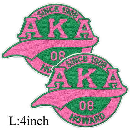 2Pcs Small Size AKA Alpha Kappa Alpha Sorority Pearl Ivy Shield Embroidered
