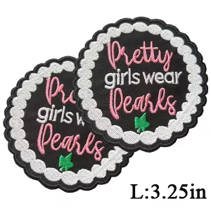 2Pcs Small Size AKA Alpha Kappa Alpha Sorority Pearl Ivy Shield Embroidered