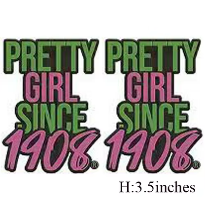 2Pcs Small Size AKA Alpha Kappa Alpha Sorority Pearl Ivy Shield Embroidered
