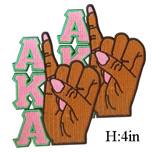 2Pcs Small Size AKA Alpha Kappa Alpha Sorority Pearl Ivy Shield Embroidered