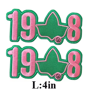 2Pcs Small Size AKA Alpha Kappa Alpha Sorority Pearl Ivy Shield Embroidered