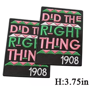 2Pcs Small Size AKA Alpha Kappa Alpha Sorority Pearl Ivy Shield Embroidered
