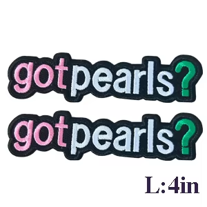 2Pcs Small Size AKA Alpha Kappa Alpha Sorority Pearl Ivy Shield Embroidered