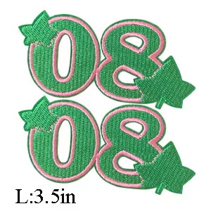 2Pcs Small Size AKA Alpha Kappa Alpha Sorority Pearl Ivy Shield Embroidered