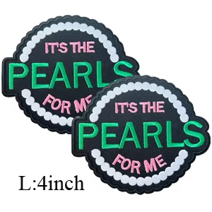 2Pcs Small Size AKA Alpha Kappa Alpha Sorority Pearl Ivy Shield Embroidered